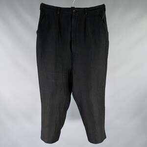 COMME des GARCONS Size S Black Stripe Linen Blend Drop Crotch Dress Pants